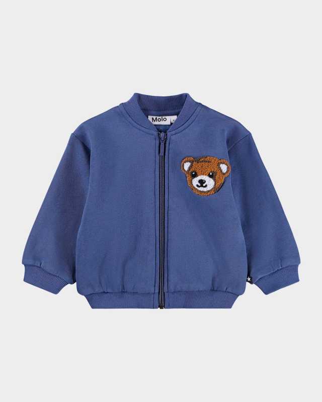 Boy's Dazzle Embroidered Zip-Front Sweatshirt, Size 3M-